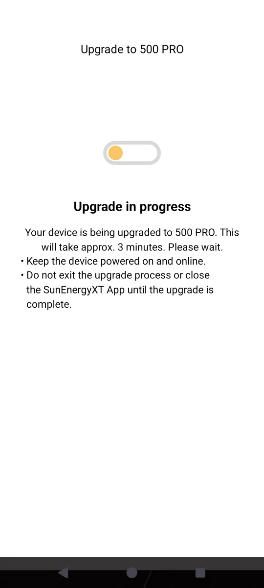 Upgrade en curso