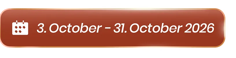 3 October – 31 October 2026